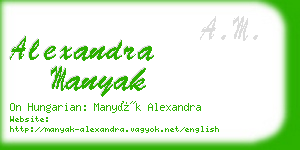 alexandra manyak business card